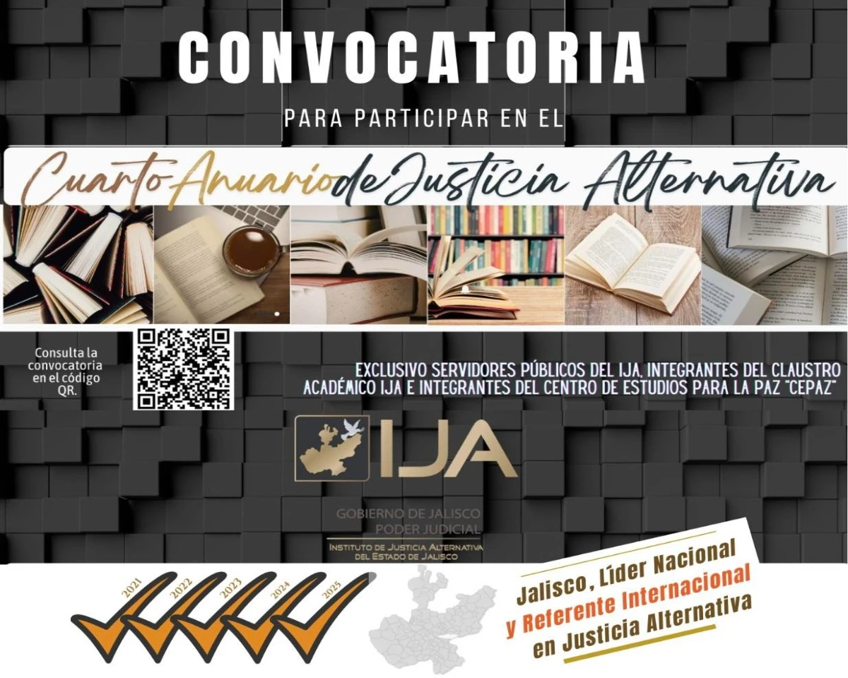 Convocatoria Cuarto Anuario de Justicia Alternativa 2026