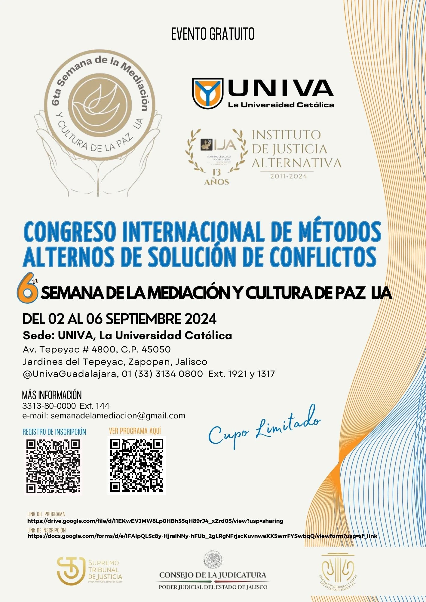 Congreso Internacional de Métodos Alternos de Solución de Conflictos 6ta. Semana de la Mediación y Cultura de Paz IJA